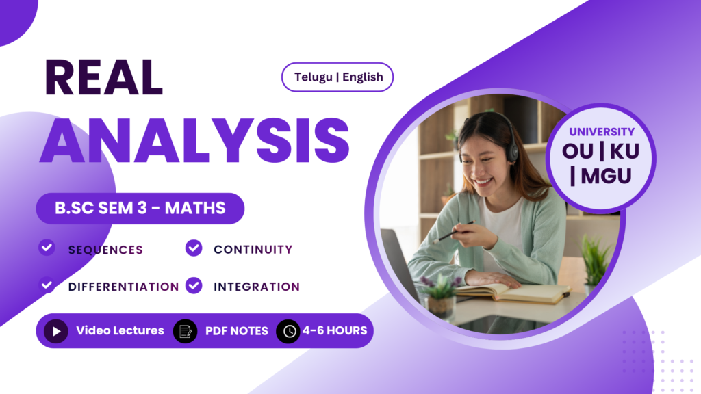 3rd Sem Maths — Real Analysis Video Course OU KU MGU