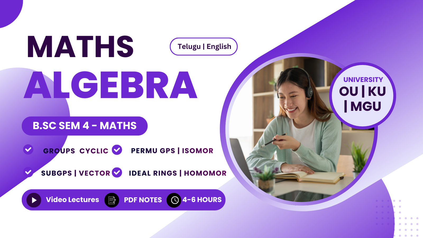 4th Sem Maths — Algebra — OU | KU | MGU