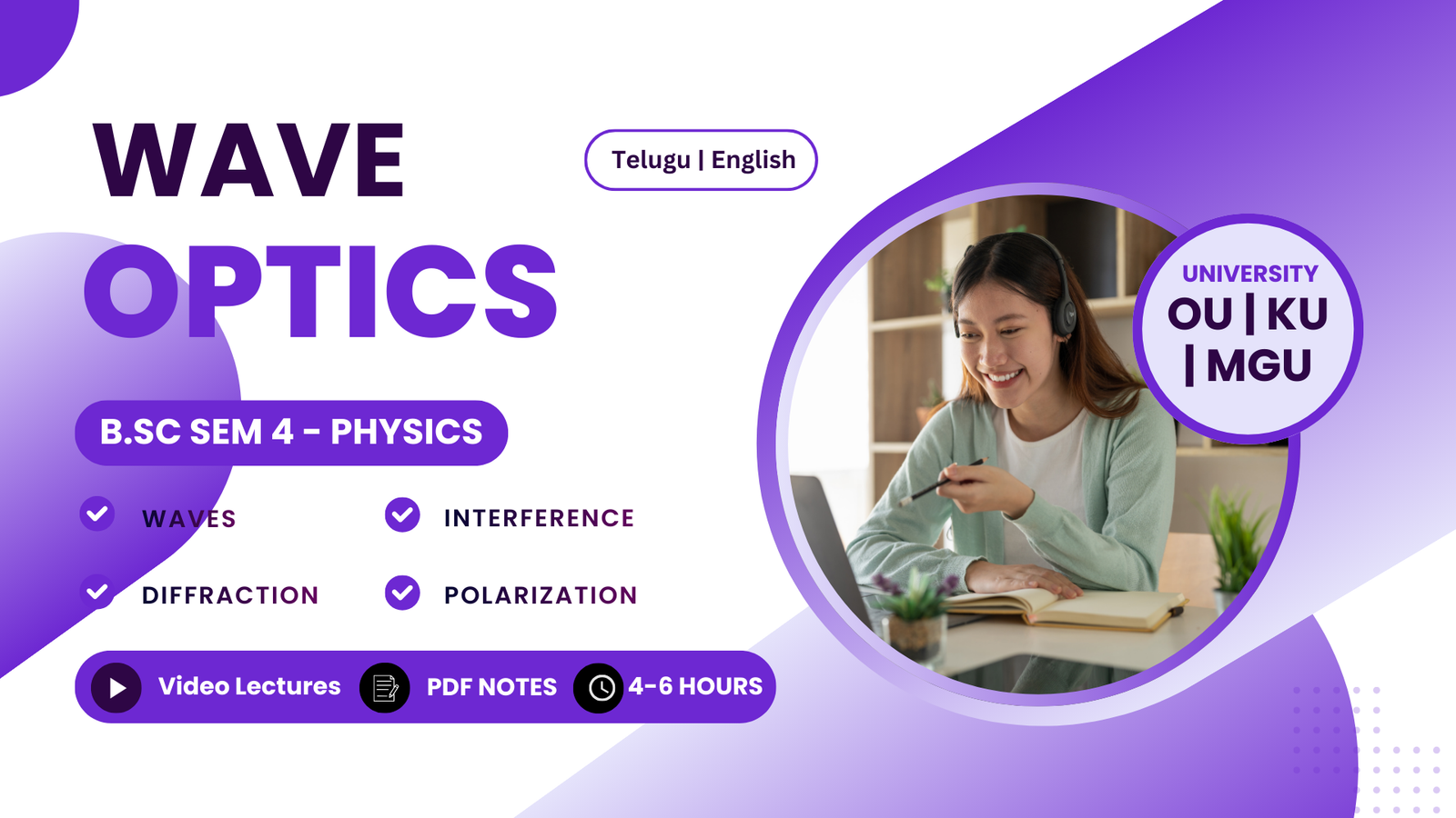 4th Sem Physics — Waves & optics — OU | KU | MGU